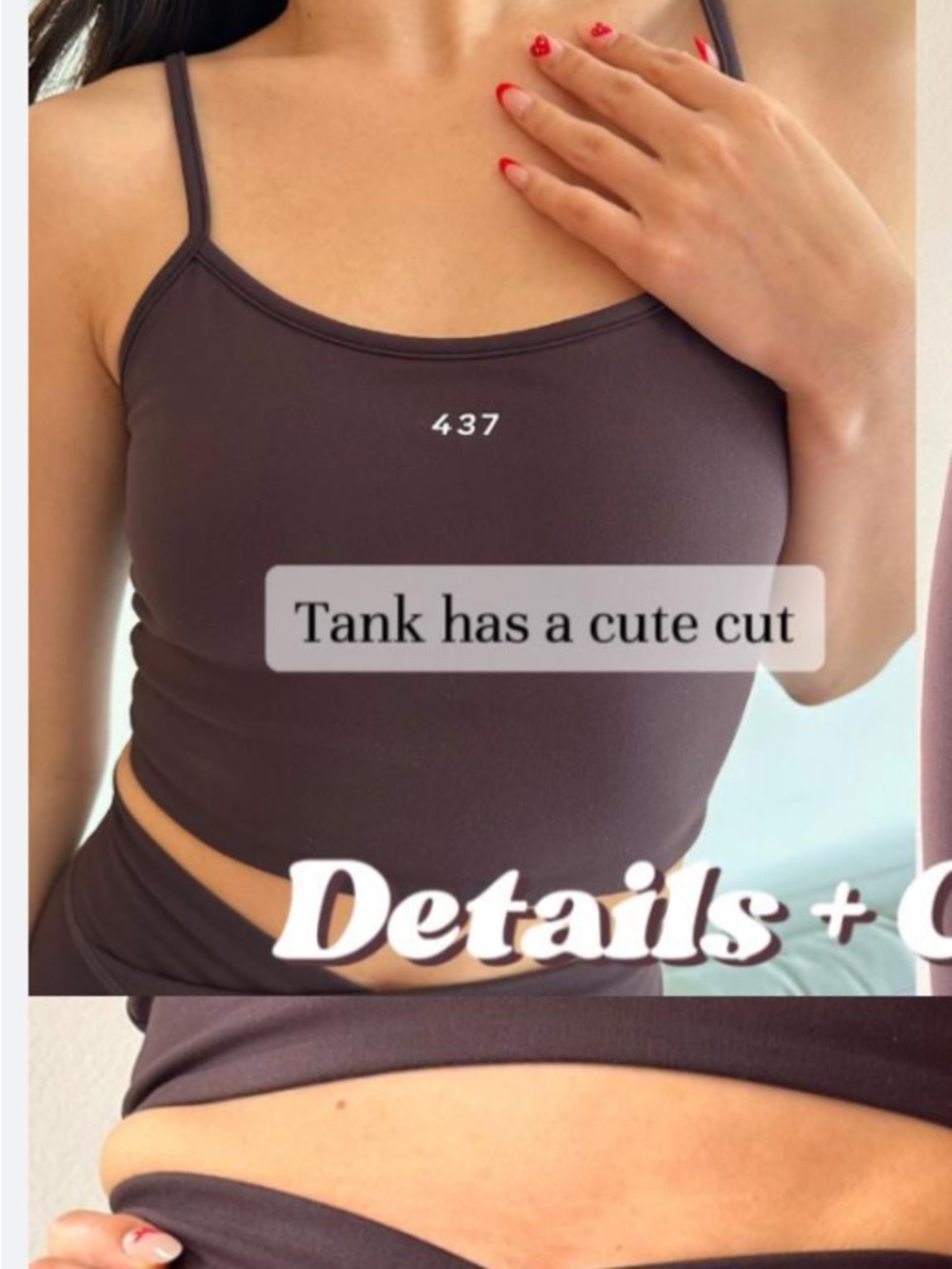 437 V Leggings and Tank set in Espresso - Picture 5 of 5